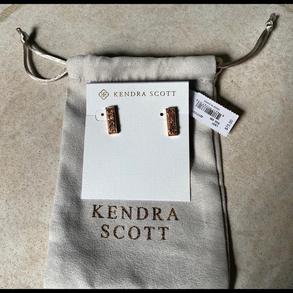 Kendra Scott Lady Rose Gold Drusy Stud earrings.